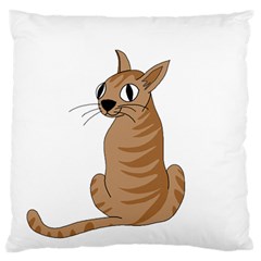 Brown Cat Standard Flano Cushion Case (one Side) by Valentinaart