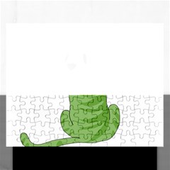 Green Cat Rectangular Jigsaw Puzzl by Valentinaart