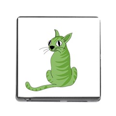 Green Cat Memory Card Reader (square) by Valentinaart