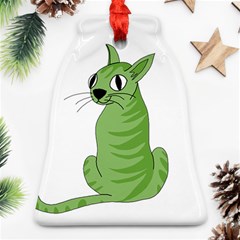 Green Cat Bell Ornament (2 Sides) by Valentinaart