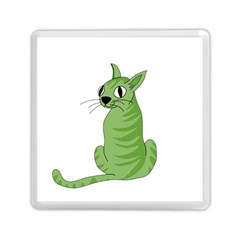 Green Cat Memory Card Reader (square)  by Valentinaart