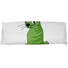 Green Cat Body Pillow Case (dakimakura) by Valentinaart