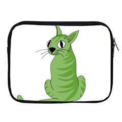 Green Cat Apple Ipad 2/3/4 Zipper Cases by Valentinaart