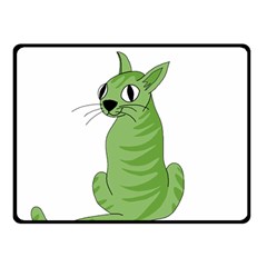 Green Cat Double Sided Fleece Blanket (small)  by Valentinaart