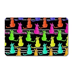 Colorful Cats Pattern Magnet (rectangular) by Valentinaart