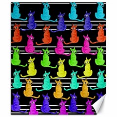 Colorful Cats Pattern Canvas 8  X 10  by Valentinaart