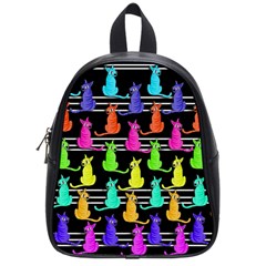 Colorful Cats Pattern School Bags (small) 