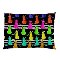 Colorful Cats Pattern Pillow Case (two Sides) by Valentinaart