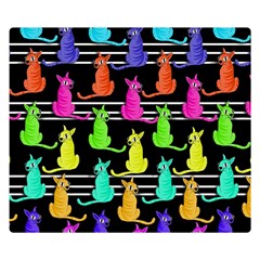 Colorful Cats Pattern Double Sided Flano Blanket (small)  by Valentinaart