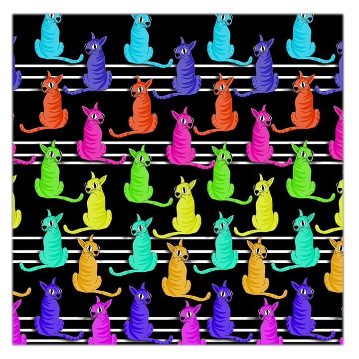 Colorful cats pattern Large Satin Scarf (Square)