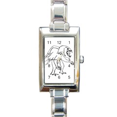 Monster Bird Drawing Rectangle Italian Charm Watch by dflcprints