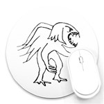 Monster Bird Drawing Round Mousepads Front