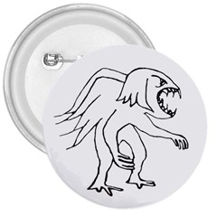 Monster Bird Drawing 3  Buttons by dflcprints