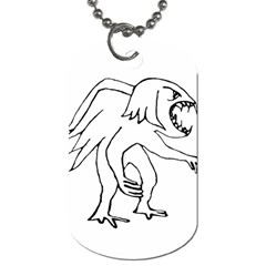 Monster Bird Drawing Dog Tag (one Side) by dflcprints