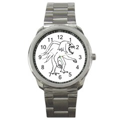 Monster Bird Drawing Sport Metal Watch by dflcprints