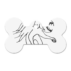 Monster Bird Drawing Dog Tag Bone (two Sides) by dflcprints