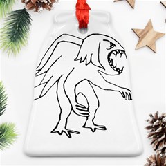 Monster Bird Drawing Ornament (bell)  by dflcprints