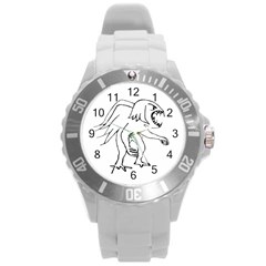 Monster Bird Drawing Round Plastic Sport Watch (l) by dflcprints