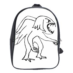 Monster Bird Drawing School Bags (xl)  by dflcprints