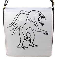 Monster Bird Drawing Flap Messenger Bag (s) by dflcprints