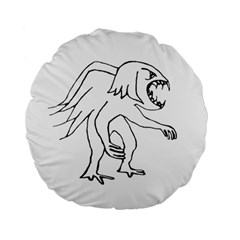 Monster Bird Drawing Standard 15  Premium Flano Round Cushions by dflcprints