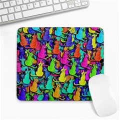 Colorful Cats Large Mousepads by Valentinaart