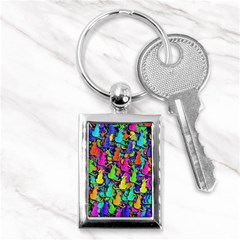 Colorful Cats Key Chains (rectangle)  by Valentinaart