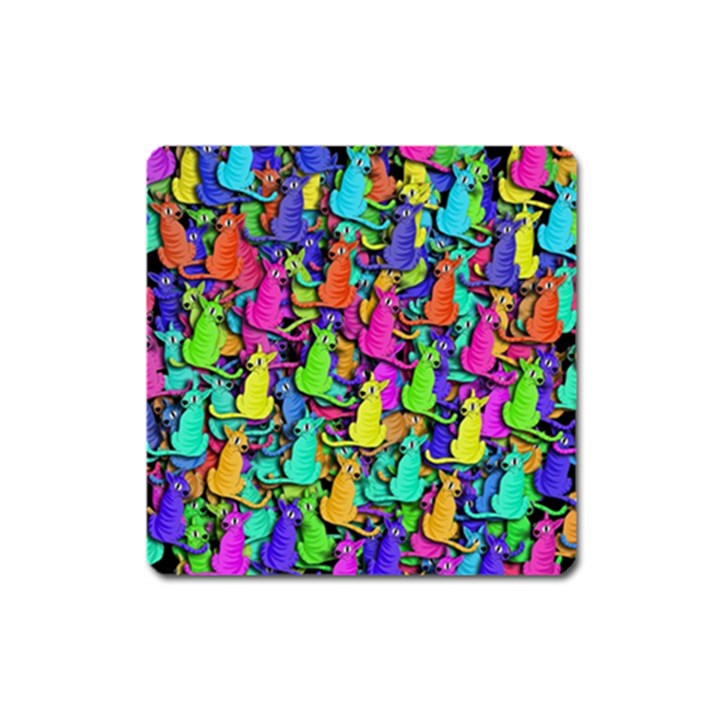 Colorful cats Square Magnet