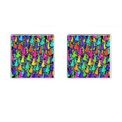 Colorful Cats Cufflinks (square) by Valentinaart