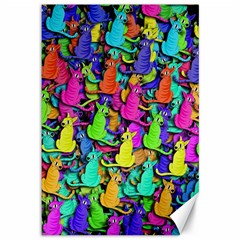 Colorful Cats Canvas 12  X 18   by Valentinaart