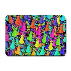 Colorful Cats Small Doormat  by Valentinaart