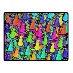 Colorful Cats Double Sided Fleece Blanket (small)  by Valentinaart