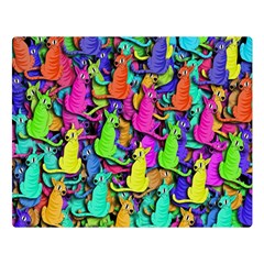 Colorful Cats Double Sided Flano Blanket (large) 