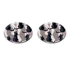 Elegant Cats Cufflinks (oval) by Valentinaart