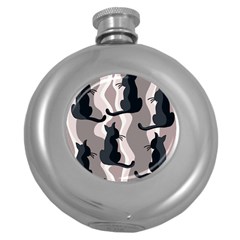 Elegant Cats Round Hip Flask (5 Oz) by Valentinaart