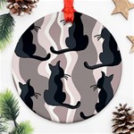 Elegant cats Round Ornament (Two Sides)  Front