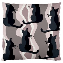 Elegant Cats Large Cushion Case (two Sides) by Valentinaart