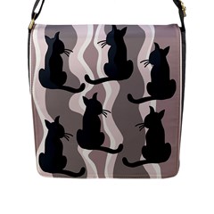 Elegant Cats Flap Messenger Bag (l)  by Valentinaart