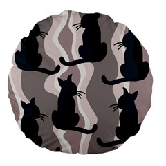 Elegant Cats Large 18  Premium Flano Round Cushions by Valentinaart