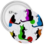 Colorful abstract cats 3  Buttons Front