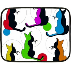 Colorful Abstract Cats Fleece Blanket (mini) by Valentinaart