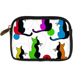 Colorful Abstract Cats Digital Camera Cases by Valentinaart