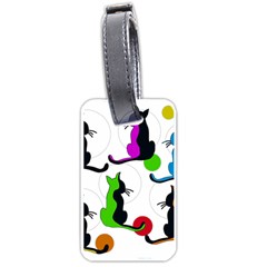 Colorful Abstract Cats Luggage Tags (one Side)  by Valentinaart