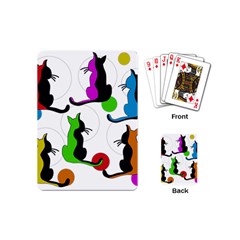 Colorful Abstract Cats Playing Cards (mini)  by Valentinaart