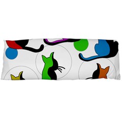 Colorful Abstract Cats Body Pillow Case (dakimakura) by Valentinaart