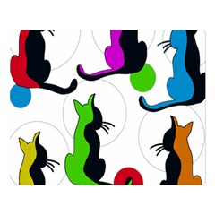 Colorful Abstract Cats Double Sided Flano Blanket (large) 