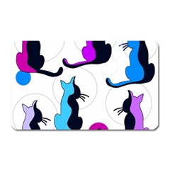 Purple Abstract Cats Magnet (rectangular) by Valentinaart