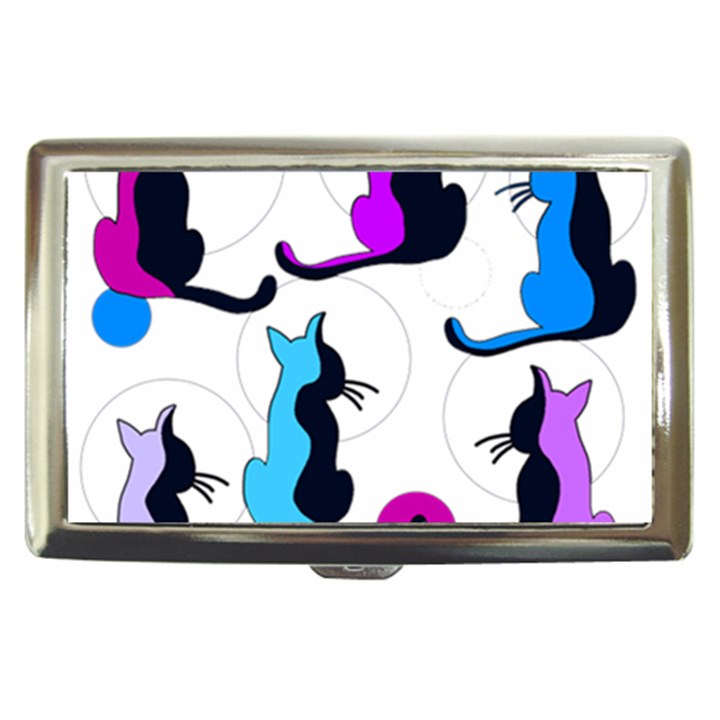 Purple abstract cats Cigarette Money Cases