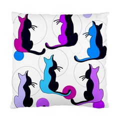 Purple Abstract Cats Standard Cushion Case (two Sides) by Valentinaart