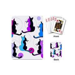 Purple Abstract Cats Playing Cards (mini)  by Valentinaart